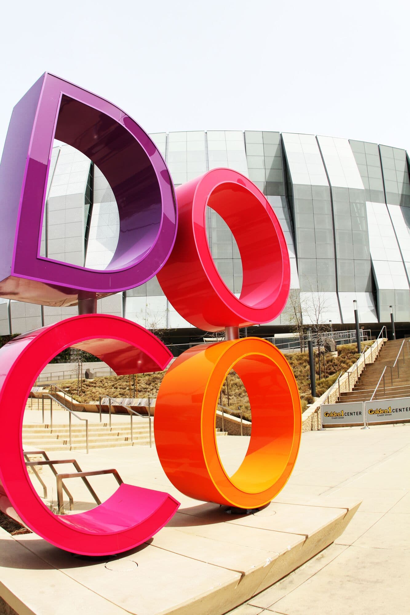 The DOCO sign outside Golden 1 Center in downtown Sacramento