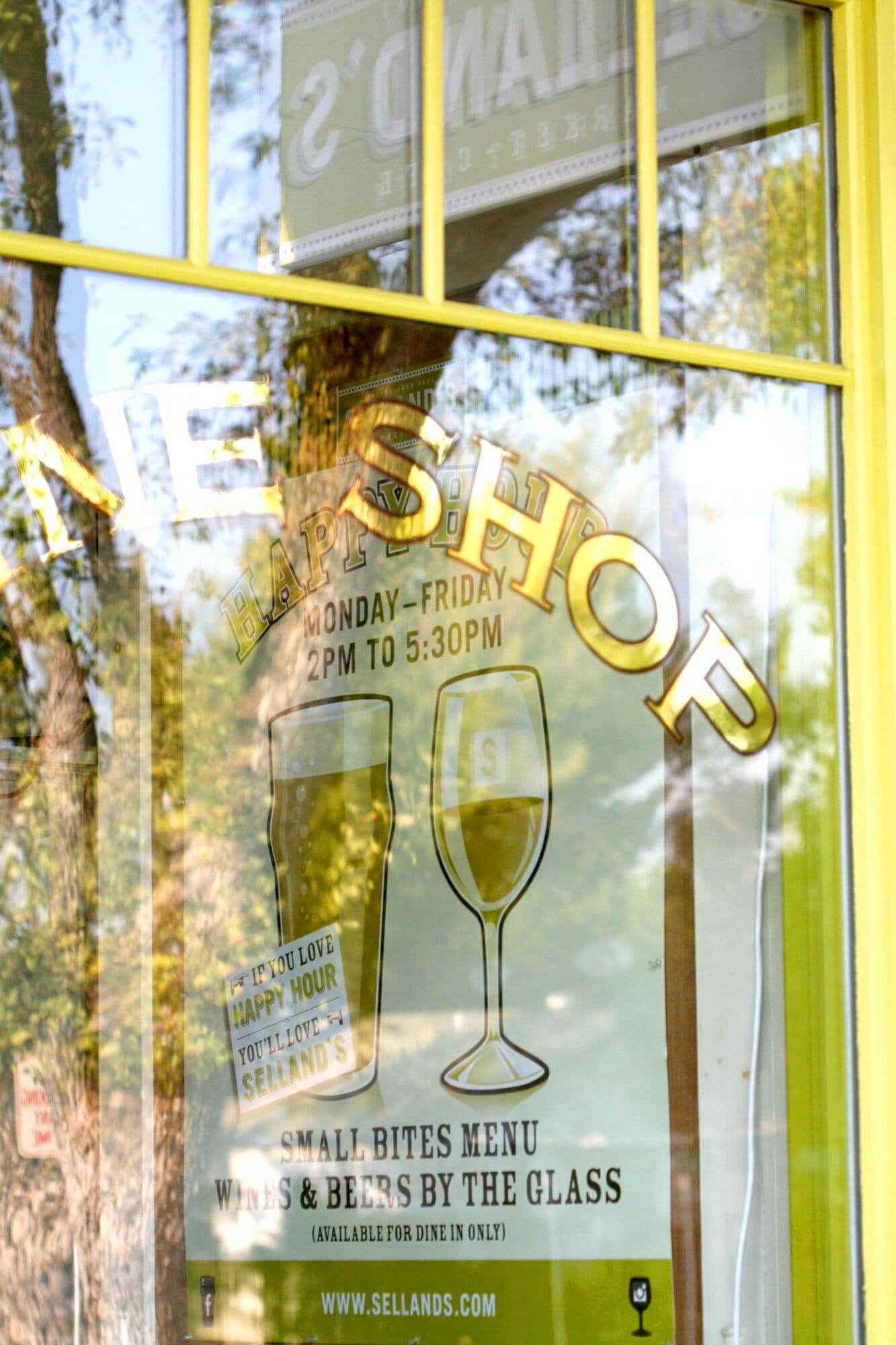 The window of Selland’s market-café in East Sacramento