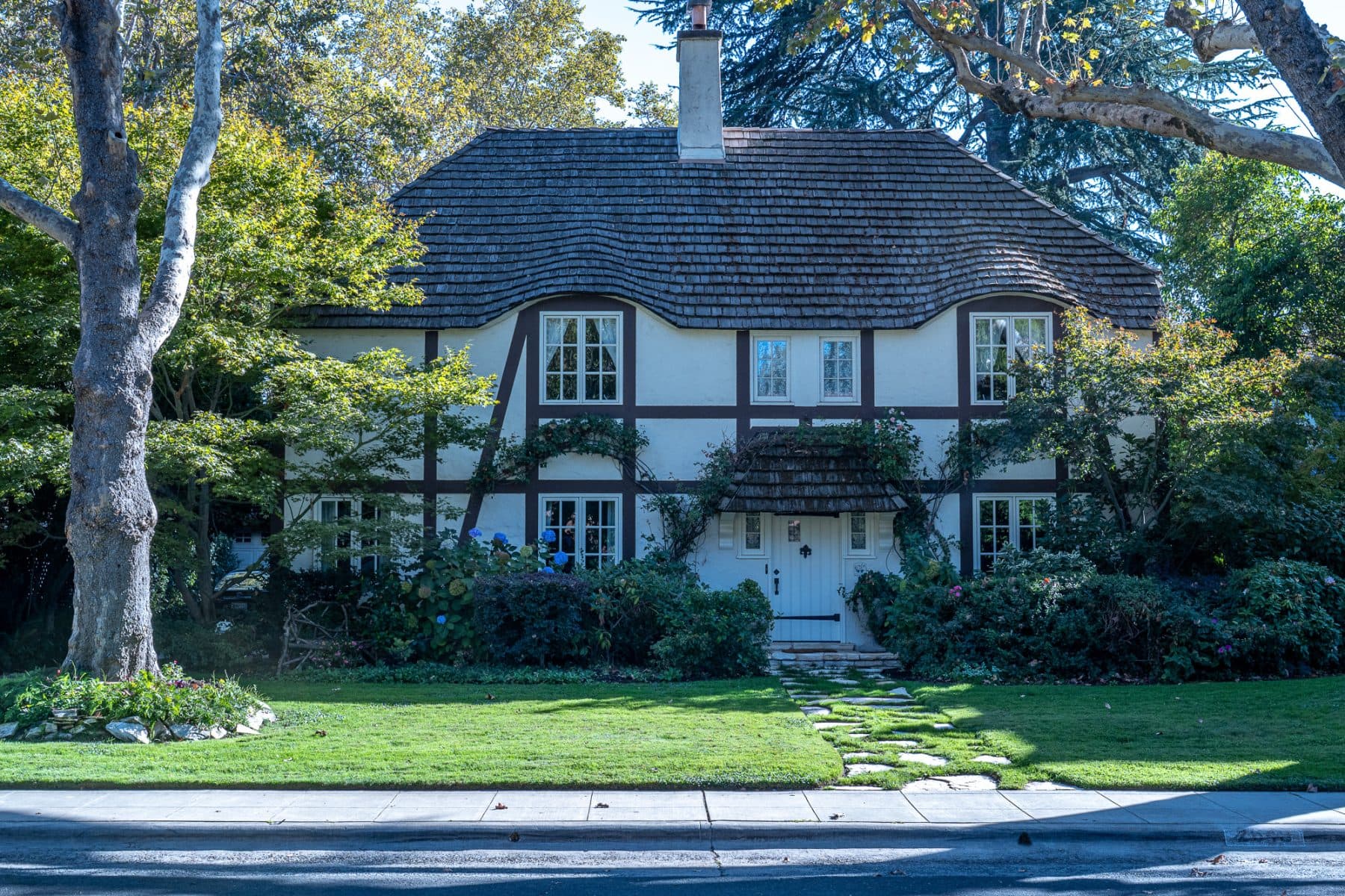 A Tudor home under the sycamores in Curtis Park